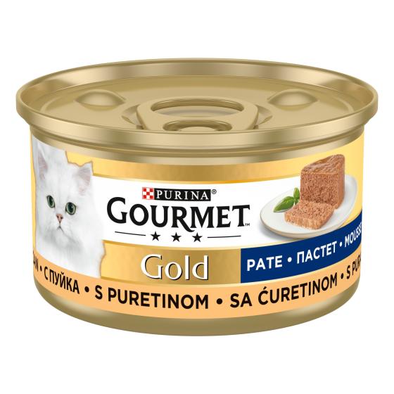 Hrana umeda pentru pisici Gourmet Gold, Mousse Curcan, 85 g 85 Gr