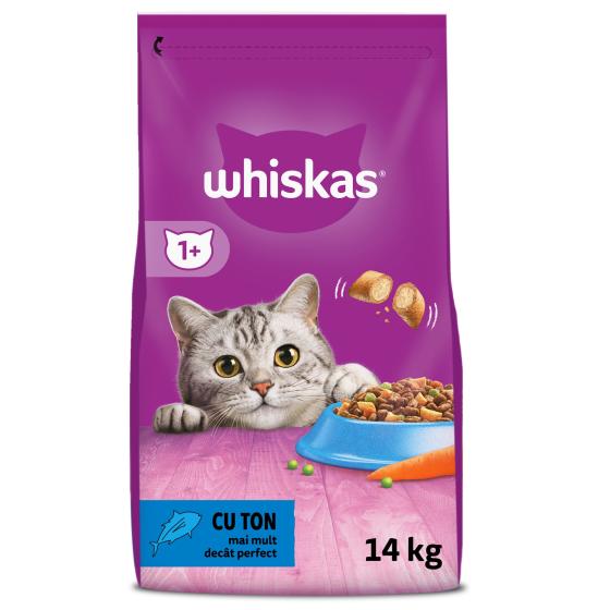 Hrana uscata pentru pisici Whiskas, Ton & Ficat, 14Kg buc