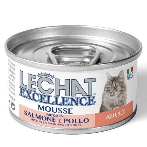 Pateu pentru pisici adulte Monge Lechat Excellence, Somon si pui, 85 Gr 85 Gr