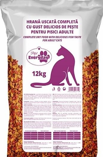 Hrana uscata pisici, Everyday Cat, cu peste, 12 kg 12 Kg