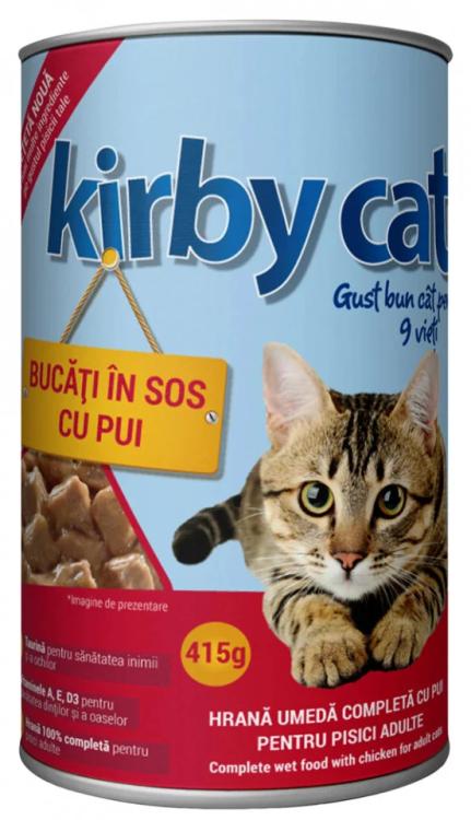 Hrana umeda pentru pisici Kirby Cat, pui, 415 Gr 415 Gr