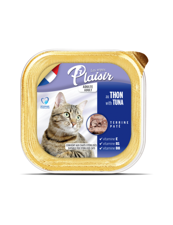 Hrana umeda pentru pisici Plaisir, Pate Ton, 100 Gr 100 Gr