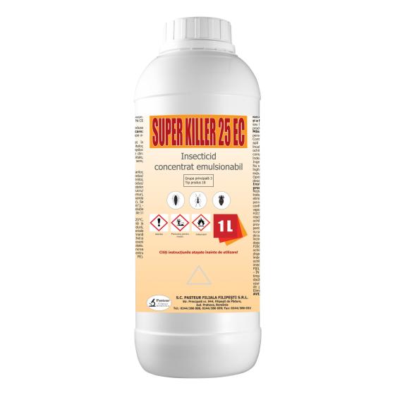 Insecticid Concentrat Super Killer 25 EC 1 Litru pentru insecte taratoare si zburatoare 1 l