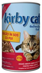 Hrana umeda pentru pisici Kirby Cat, pui, 415 Gr